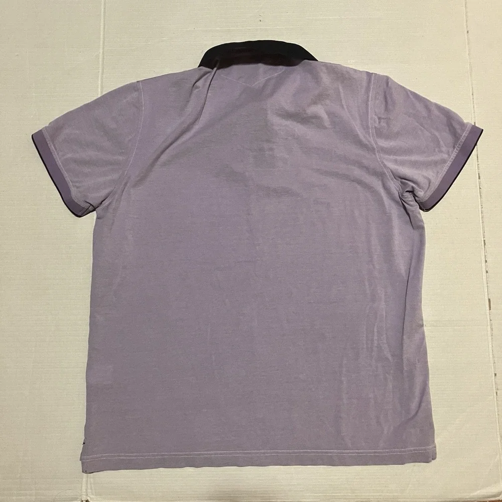 Lorenzoni Golf Polo Shirt Size Large Men Extra Fine‎ Cotton Purple Made In Italy